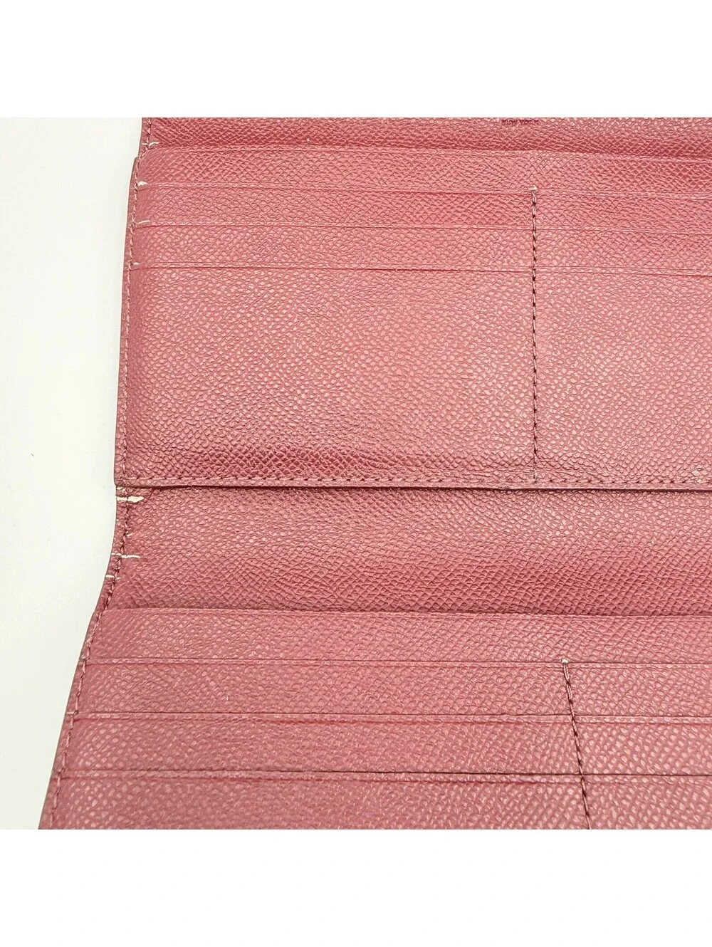 Coach Women’s Pebble Leather Raspberry and Gold Trifold Wallet Zip Pocket